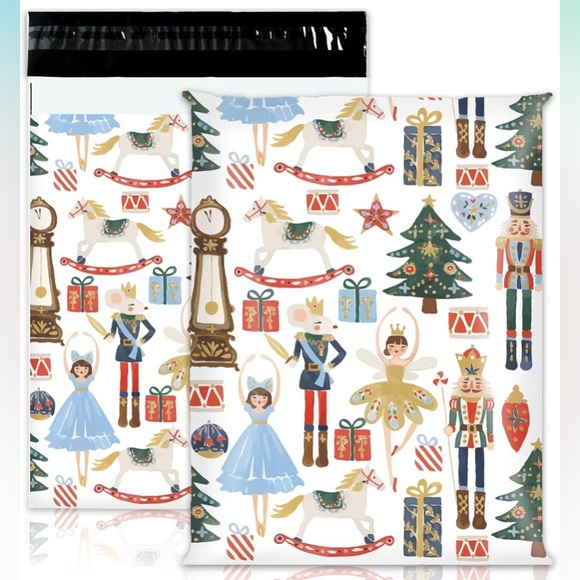 Set of 20 Nutcracker Christmas Poly Mailers 10x13 Holiday Sellers Packaging Gift - Picture 1 of 3